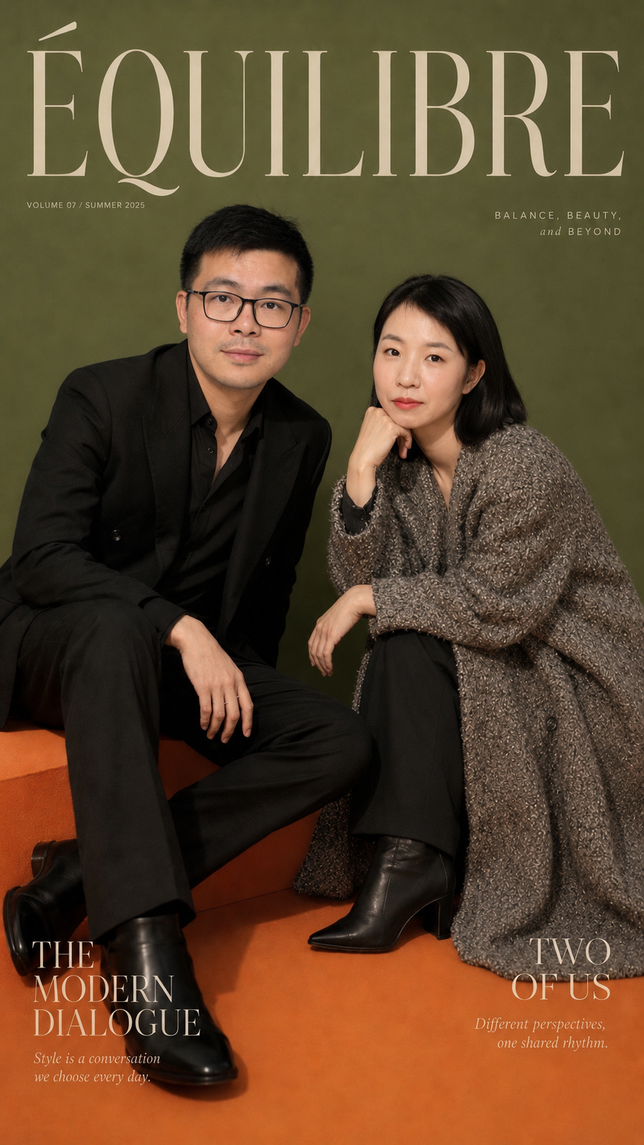 高级杂志封面风双人图